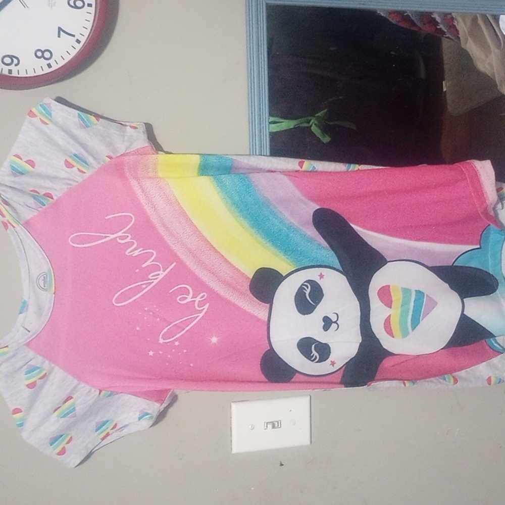 little Girls panda bear gown size Large